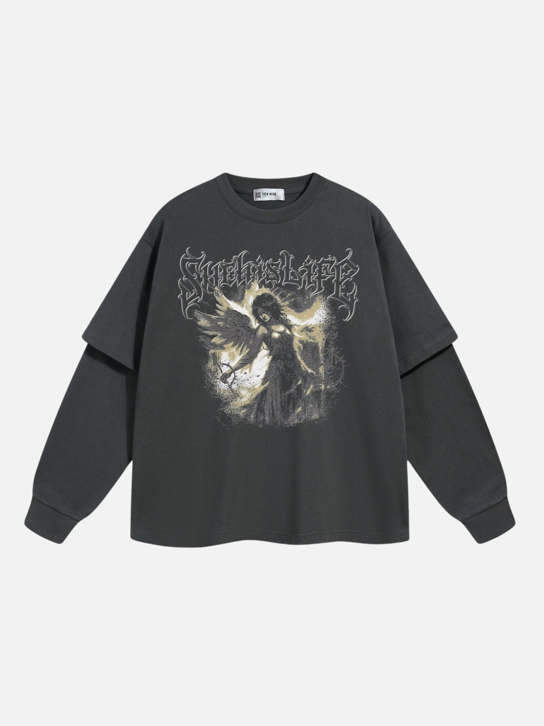 SHERIS LIFE - Oversized Print Long Sleeved T-Shirt Black | TEENWEAR.EU