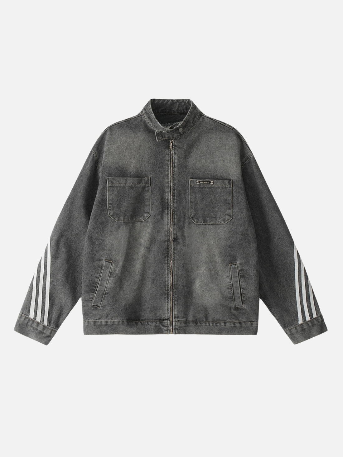 3PAS - Oversized Basic Denim Jacket Grey | TEENWEAR.EU