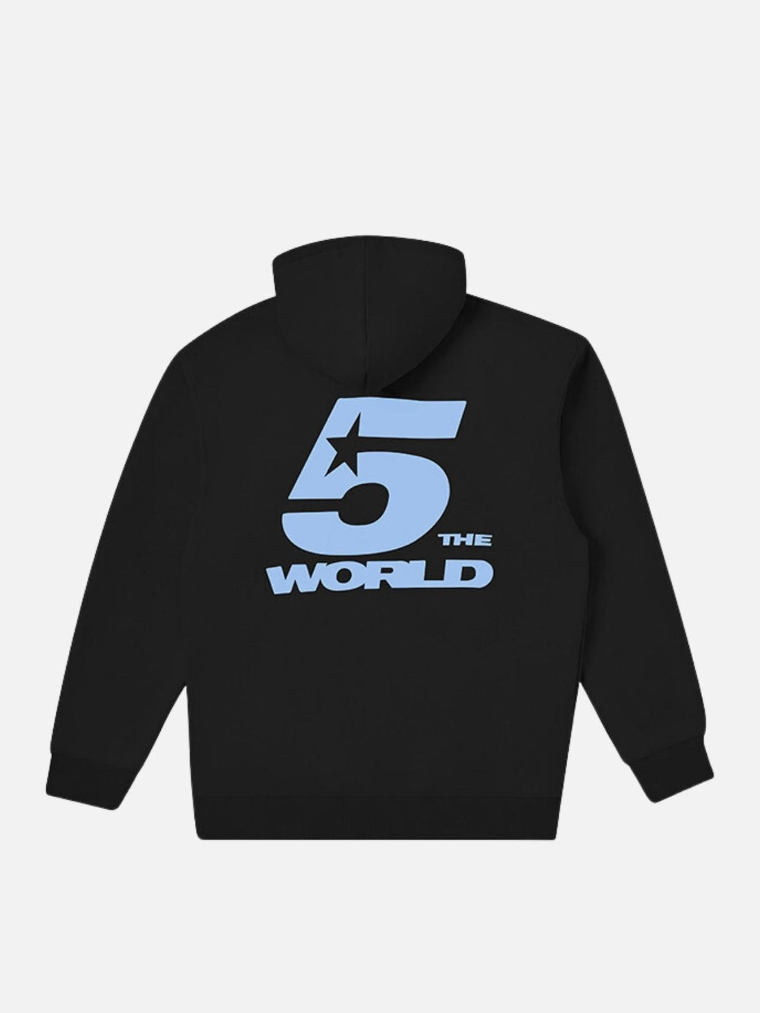 5WORLD - Regular Print Hoodie Black | TEENWEAR.EU