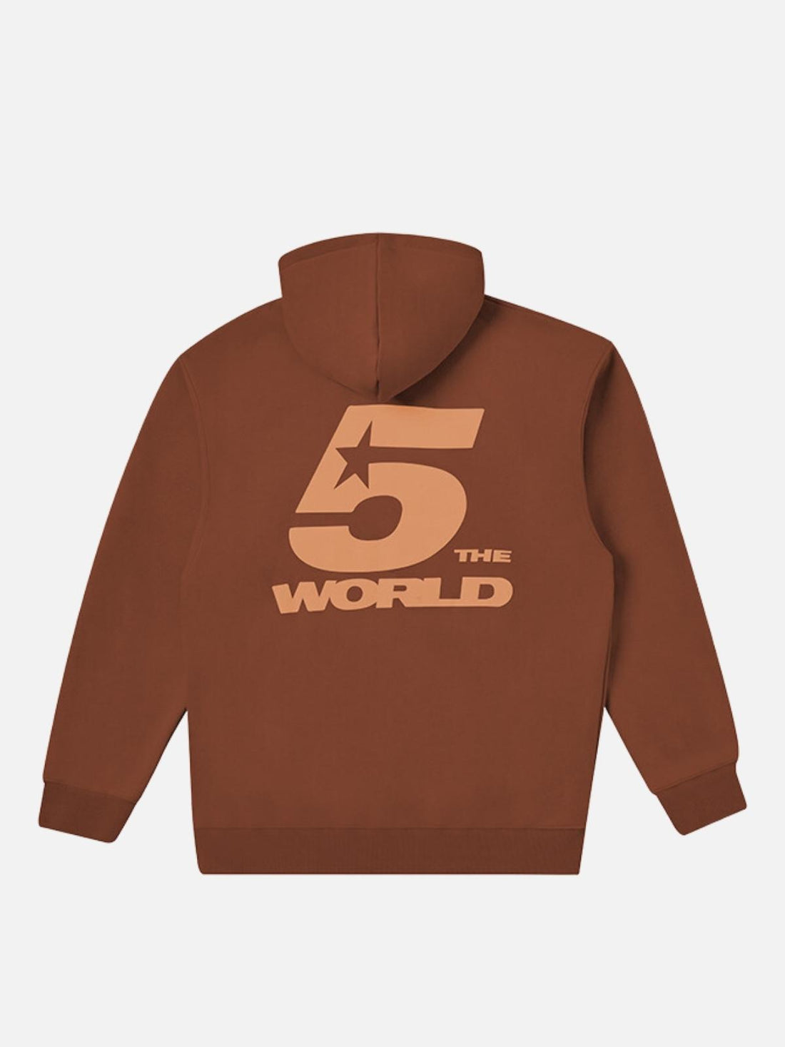 5WORLD - Regular Print Hoodie Brown | TEENWEAR.EU