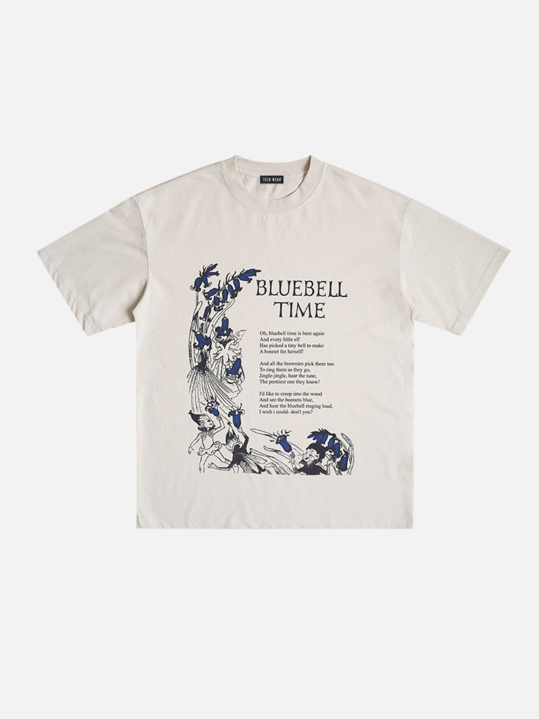 BLUEBELL - Regular Print T-Shirt Beige | TEENWEAR.EU