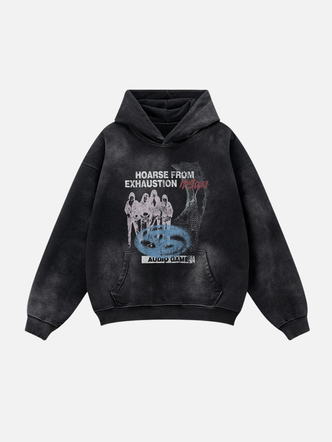 HOARSE - Oversized Print Hoodie Black | TEENWEAR.EU