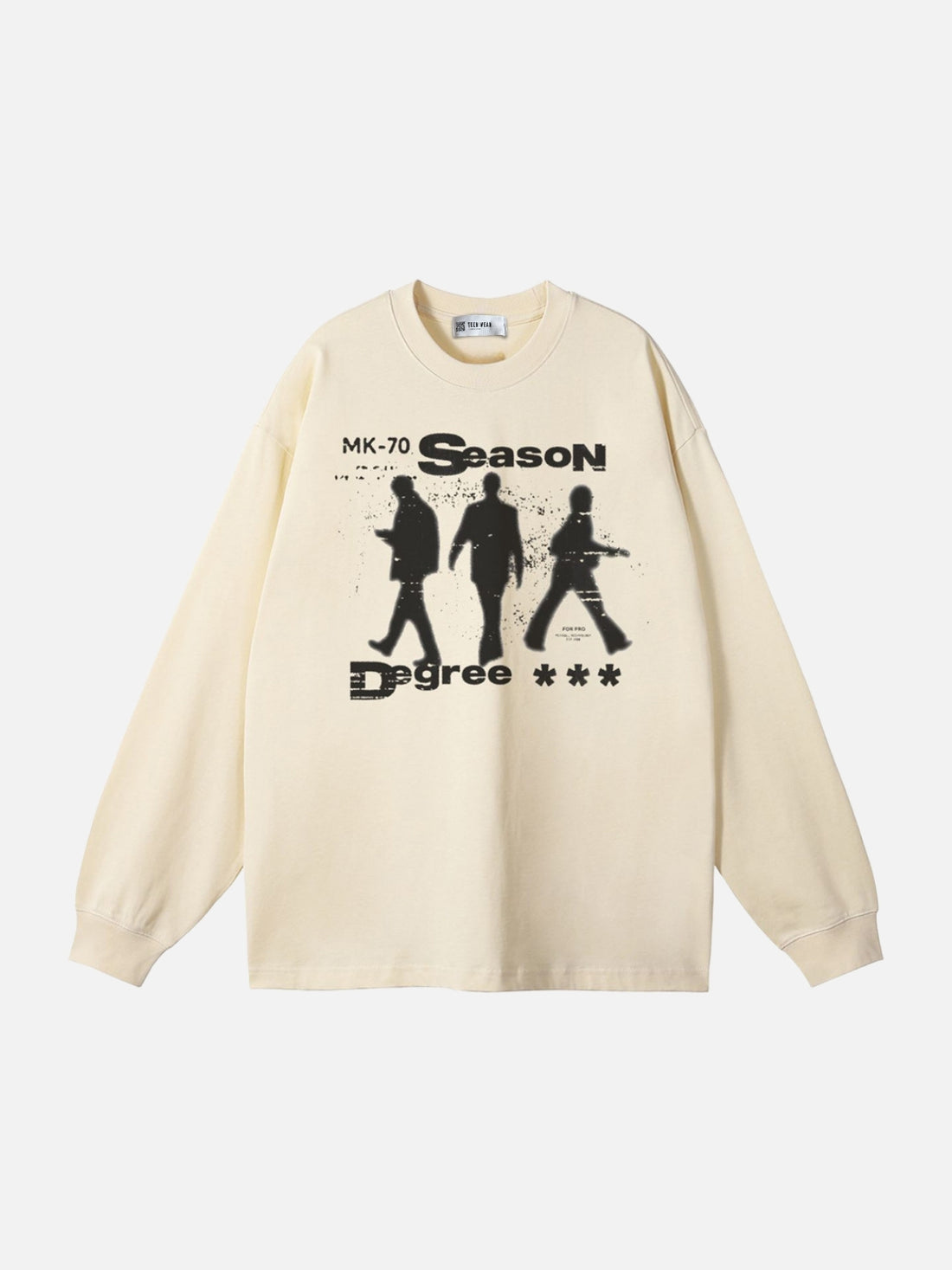 SEASON DEGREE - Oversized Print Long Sleeved T-Shirt Green | TEENWEAR.EU