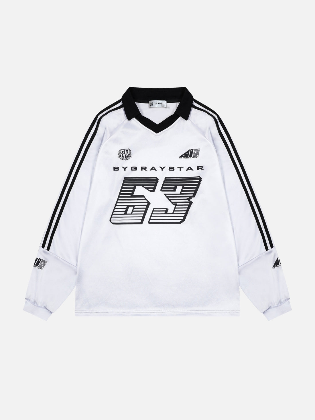 GRAY SPORT - Oversized Graphic Long Sleeve Jersey White | TEENWEAR.EU