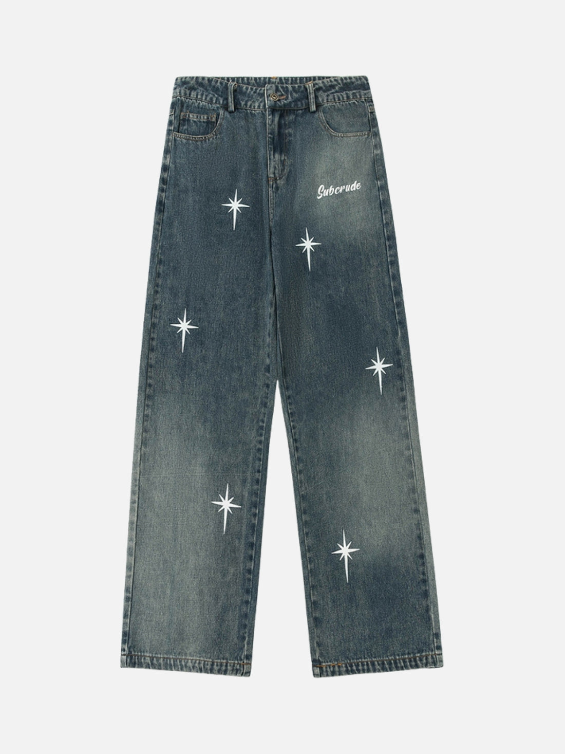 SUBSCRUDE - Loose Graphic Jeans Washed Blue | TEENWEAR.EU