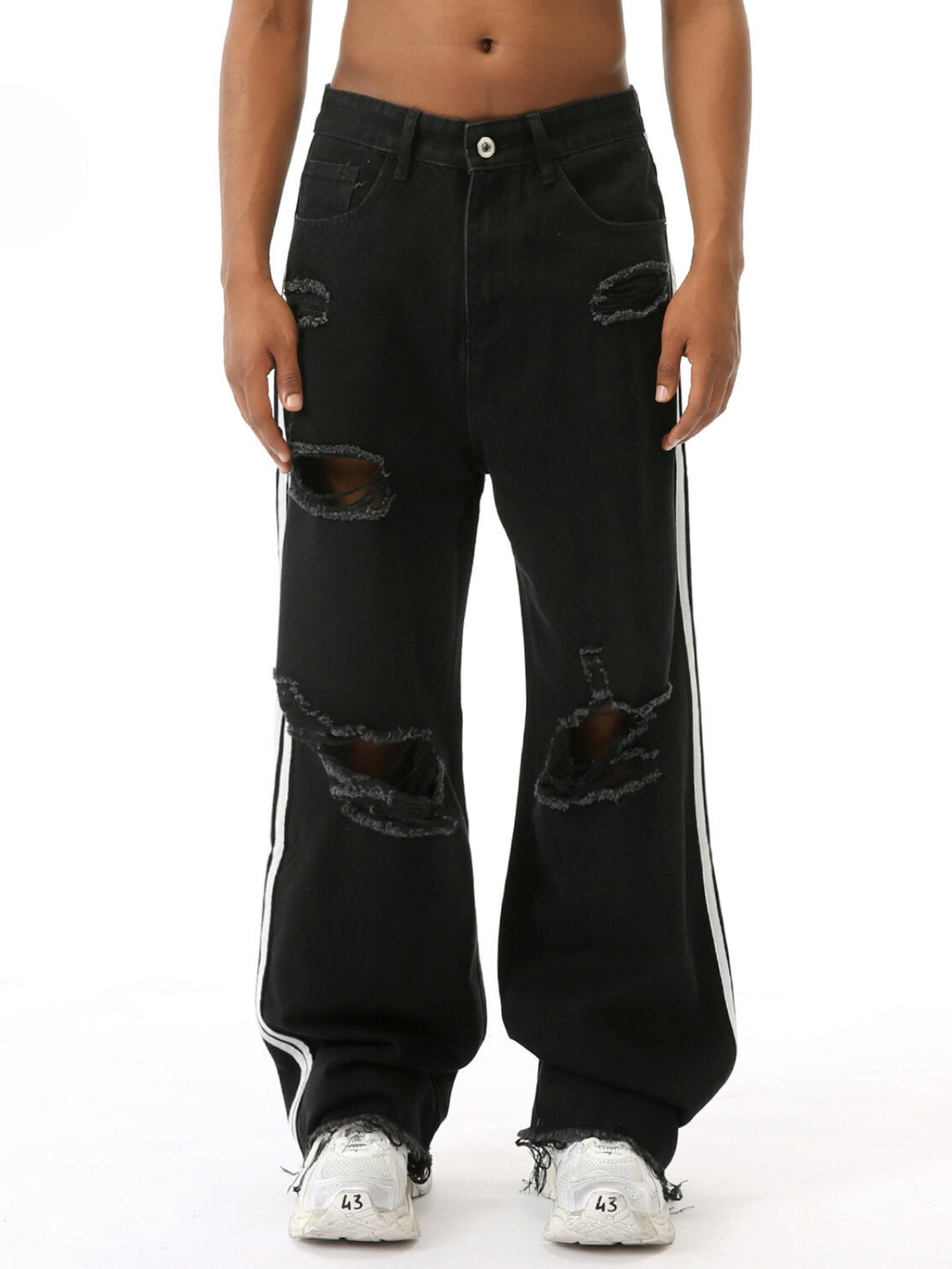 LEG HOLES - Baggy Graphic Jeans | TEENWEAR.EU