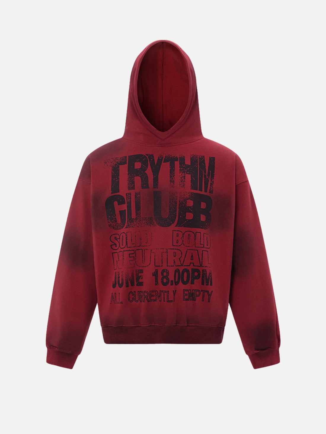 SOLID BOLD - Oversized Print Hoodie Red | TEENWEAR.EU