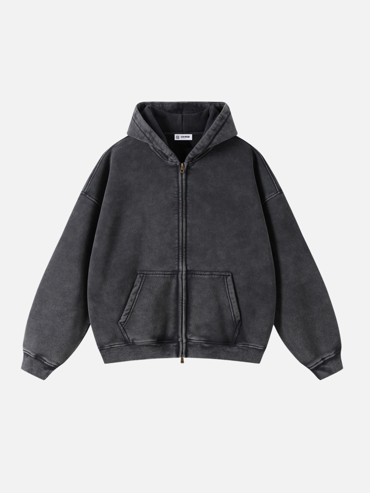 Oversized black zip up hoodie best sale