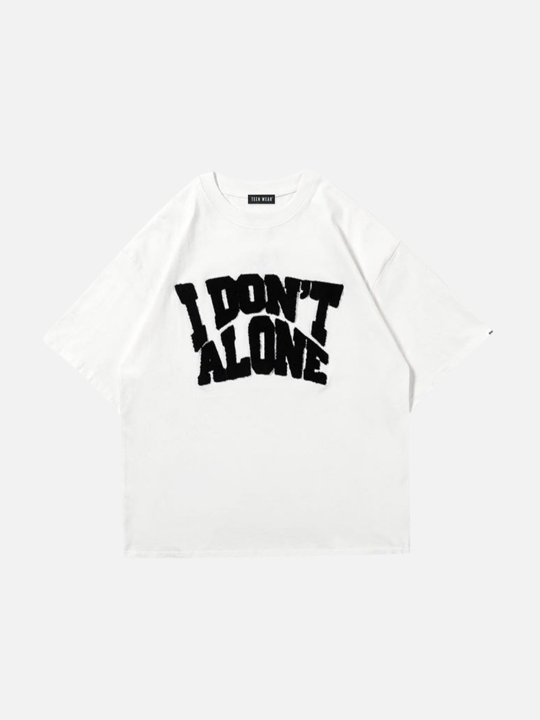 DON ALONE - Oversized Embroidered T-Shirt White | TEENWEAR.EU