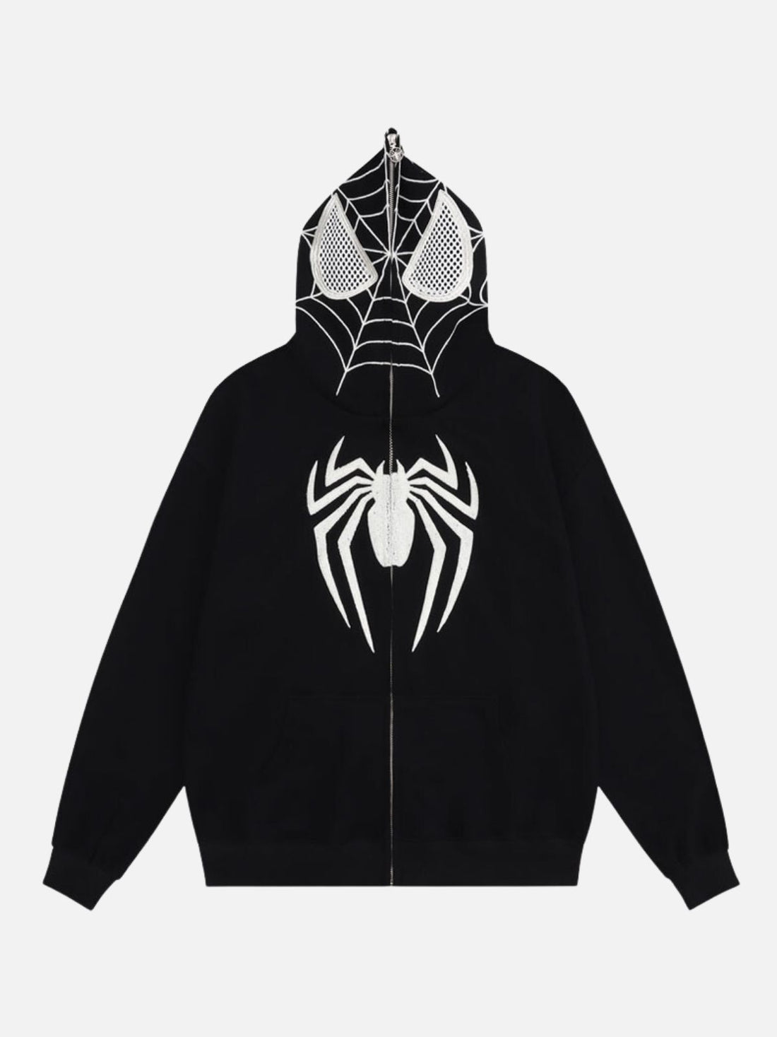 SPIDER - Embroidered Zip Up Hoodie Black | Teenwear.eu