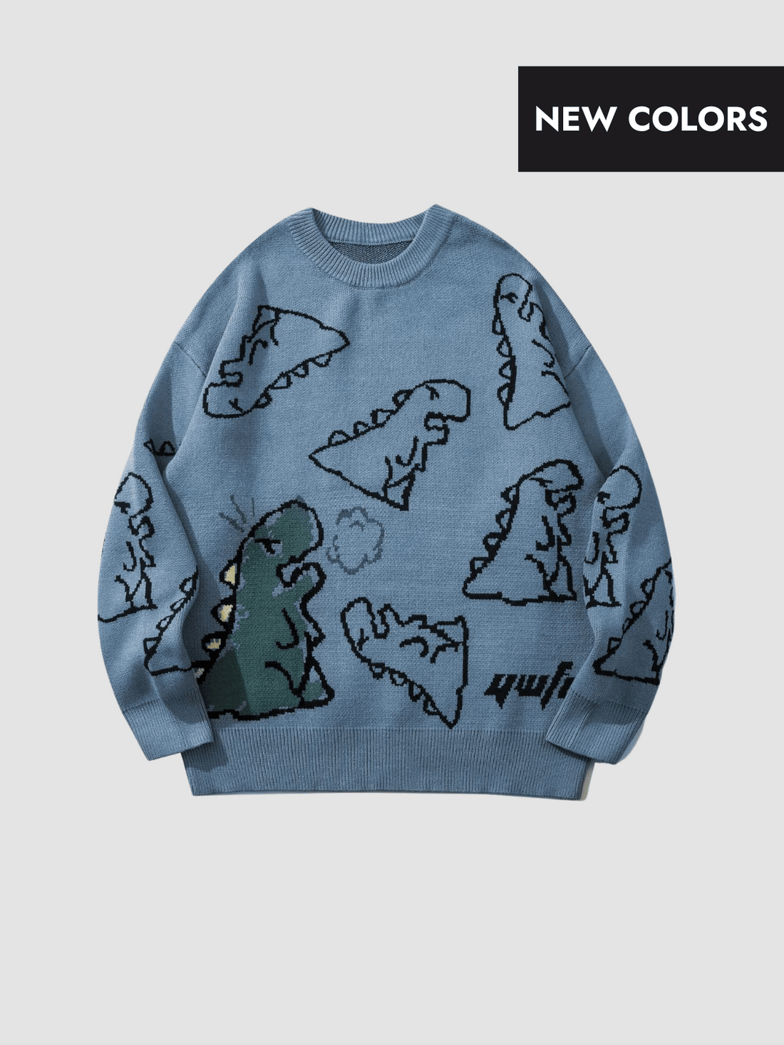 DINO - Oversized Graphic Sweater Blue | TEENWEAR.EU