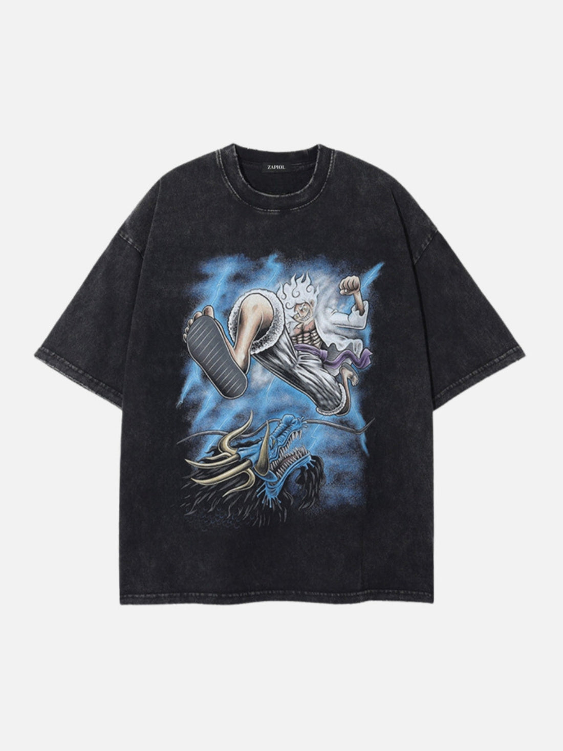 DRAGON - Oversized Print T-Shirt Washed Black | TEENWEAR.EU