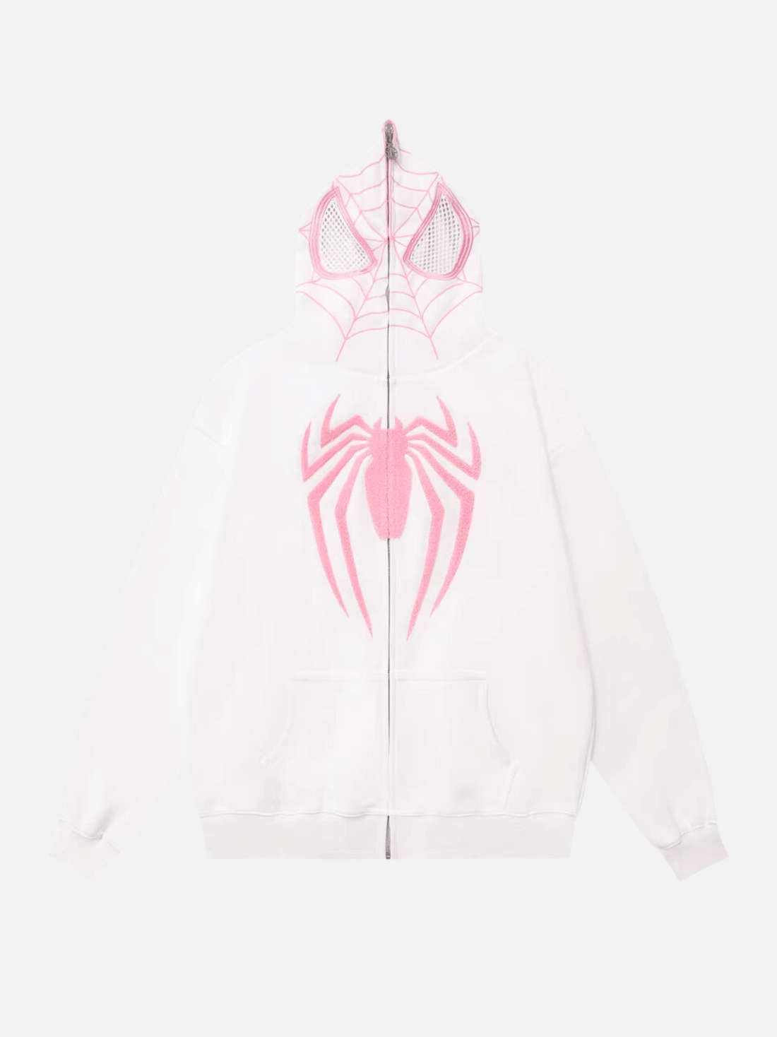 SPIDER - Embroidered Zip Up Hoodie Red | TEENWEAR.EU